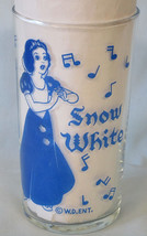 Walt Disney Snow White Dairy Glass 4 3/4" tall Snow White Musical Notes - $65.33