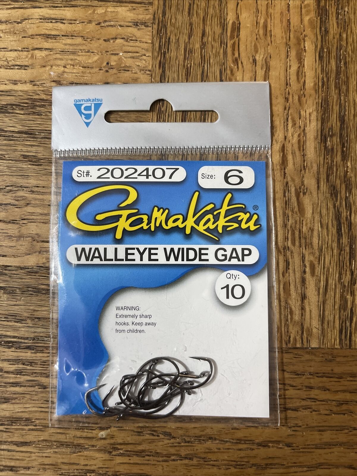 Gamakatsu Walleye Wide Gap Hook Size 6
