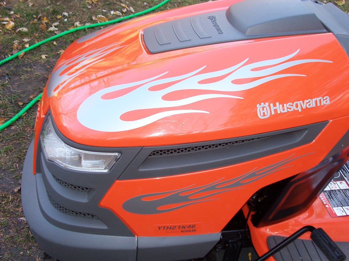 Lawn Tractor 2 Flame Flames Decal Decals FIT ANY John Deere Cub Cadet