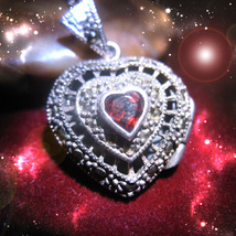 HAUNTED HEART LOCKET NECKLACE SACRED FIRES AMPLIFY ALL MAGICK MYSTICAL T... - $109.11