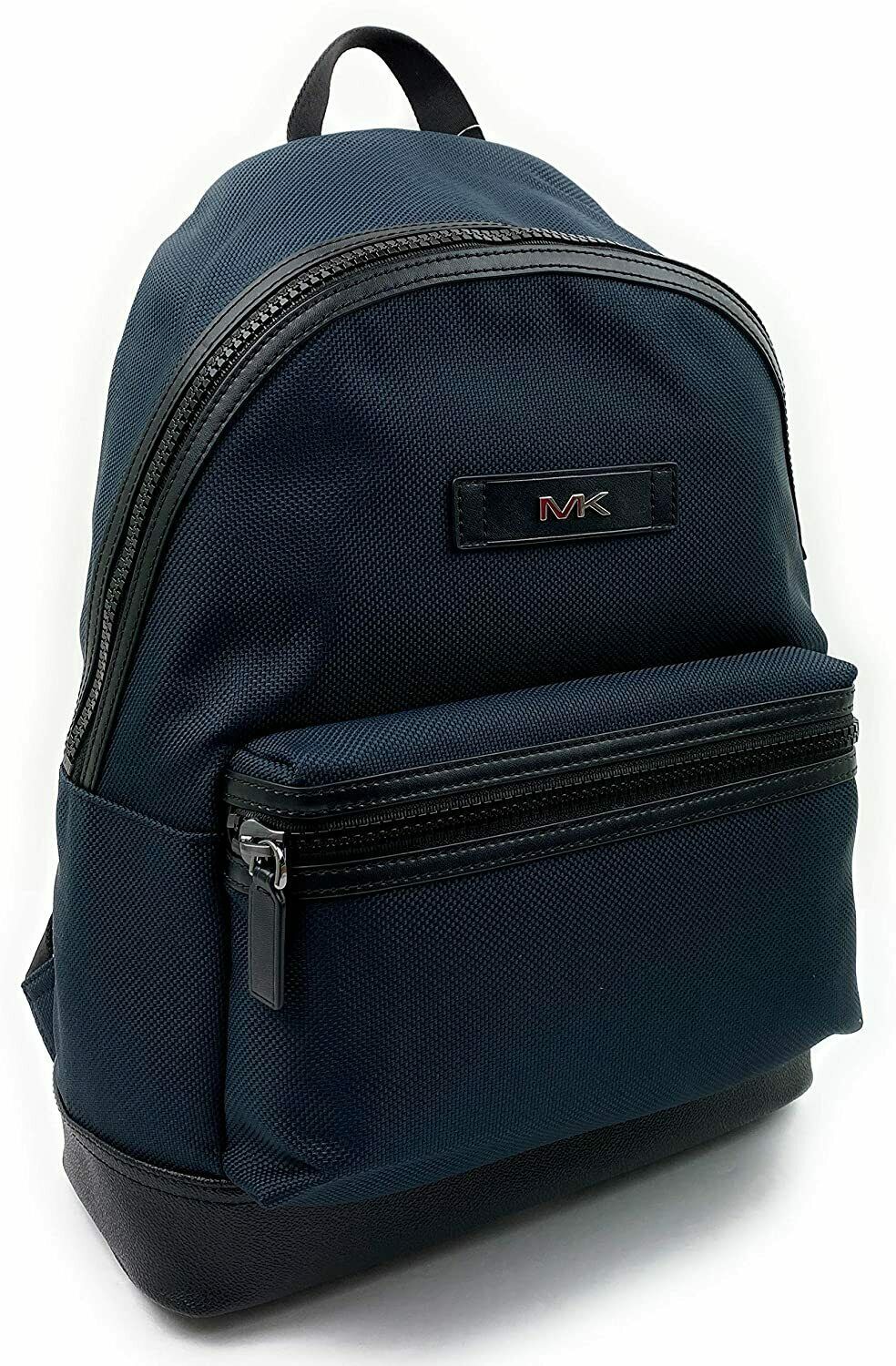 NWB Michael Kors Kent Sport Navy Blue Nylon Large Backpack 37F9LKSB2C Dust Bag