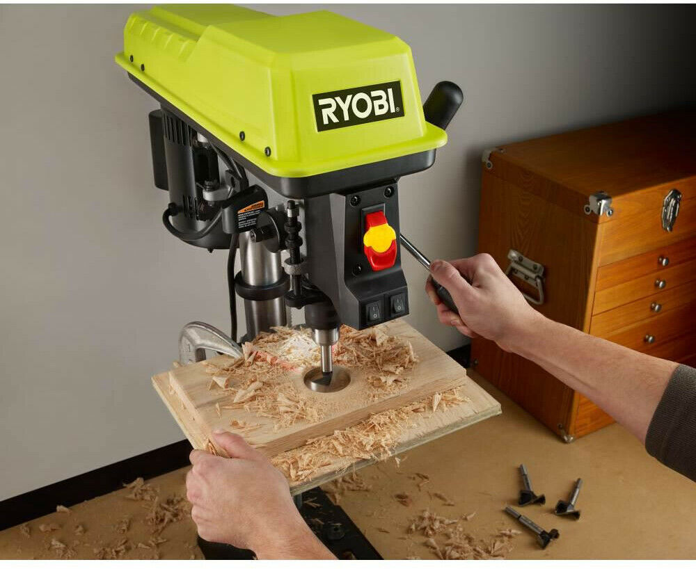 RYOBI Drill Press 10 in. 1/4 H Lockout Power Switch Laser Alignment