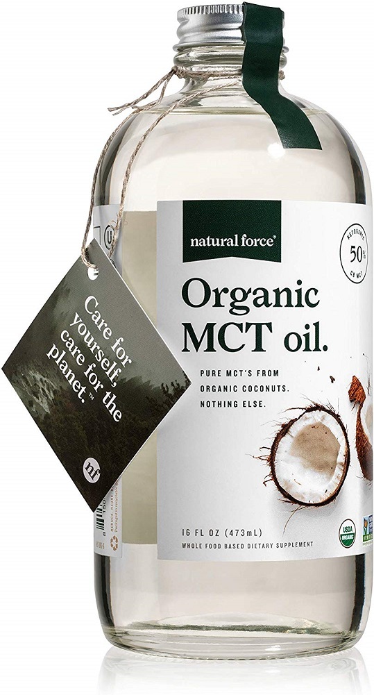 Natural Force - Usda organic mct oil in 16 oz glass bottle, best for keto diet recipes – full