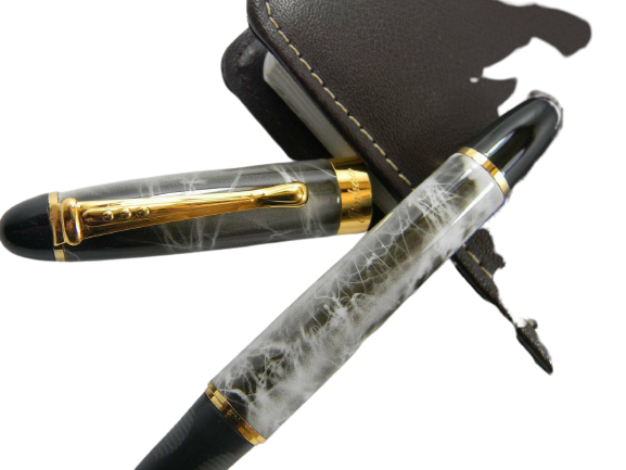 Jinhao X450 Gray White Marble Zebra G   Fountain Pen GT,Flex Nib Calligraphy 
