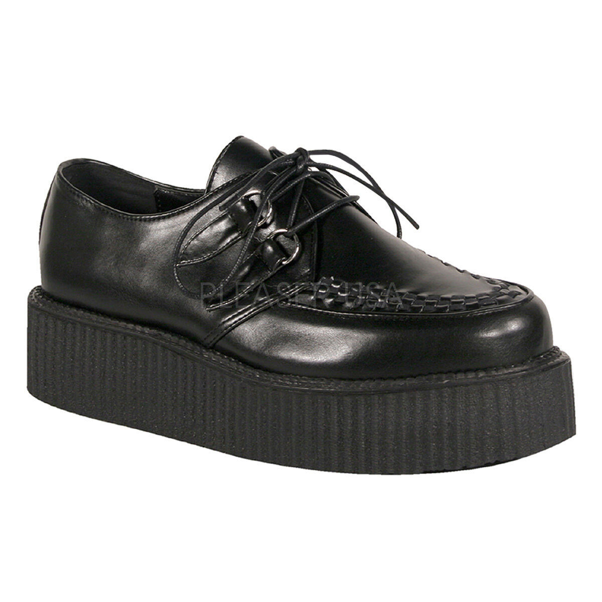 DEMONIA CRE608//BW//LE Men/'s Gothic 1/" Platform Creepers Punk Goth Leather Shoes