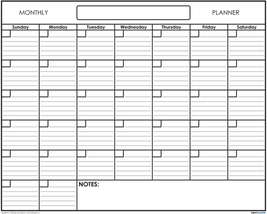 18&quot;x24&quot; Erasable Undated One Month Laminated Wall Calendar Monthly Plann... - $12.60
