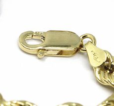 18K YELLOW GOLD CHAIN NECKLACE 5.5mm BIG BRAID ROPE LINK, 19.70", MADE IN ITALY image 3