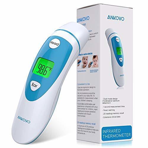 ANKOVO Forehead and Ear Thermometer, Dual Mode Baby Infrared Medical ...