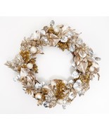 Martha Stewart 24&quot; Lit Metallic Leaves and Ornament Wreath - $87.29