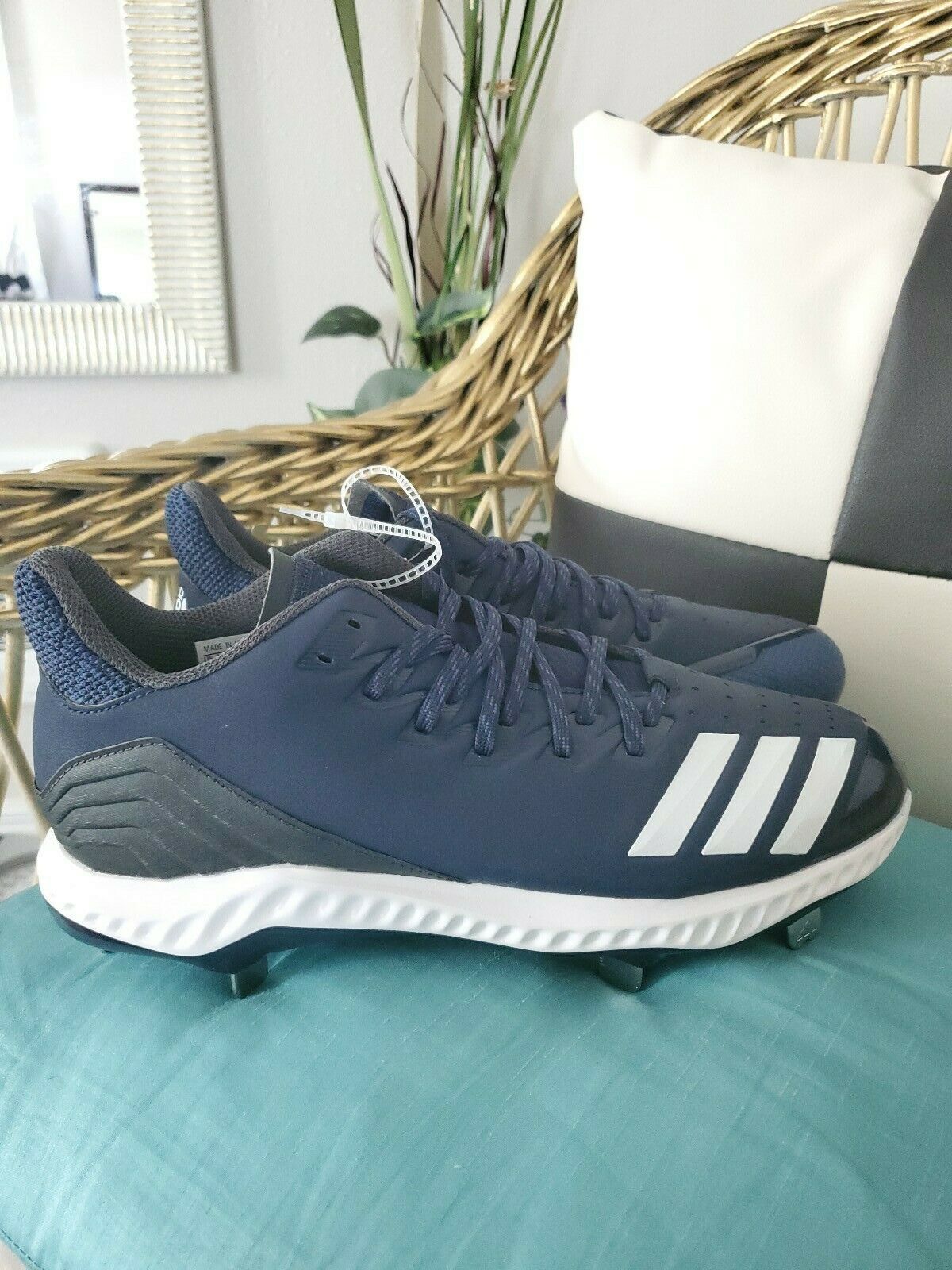 navy blue adidas baseball cleats