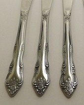 Rogers Stanley Roberts Dream Rose Lot of 5 Stainless Dinner Knives Korea 10 Rose - $12.95