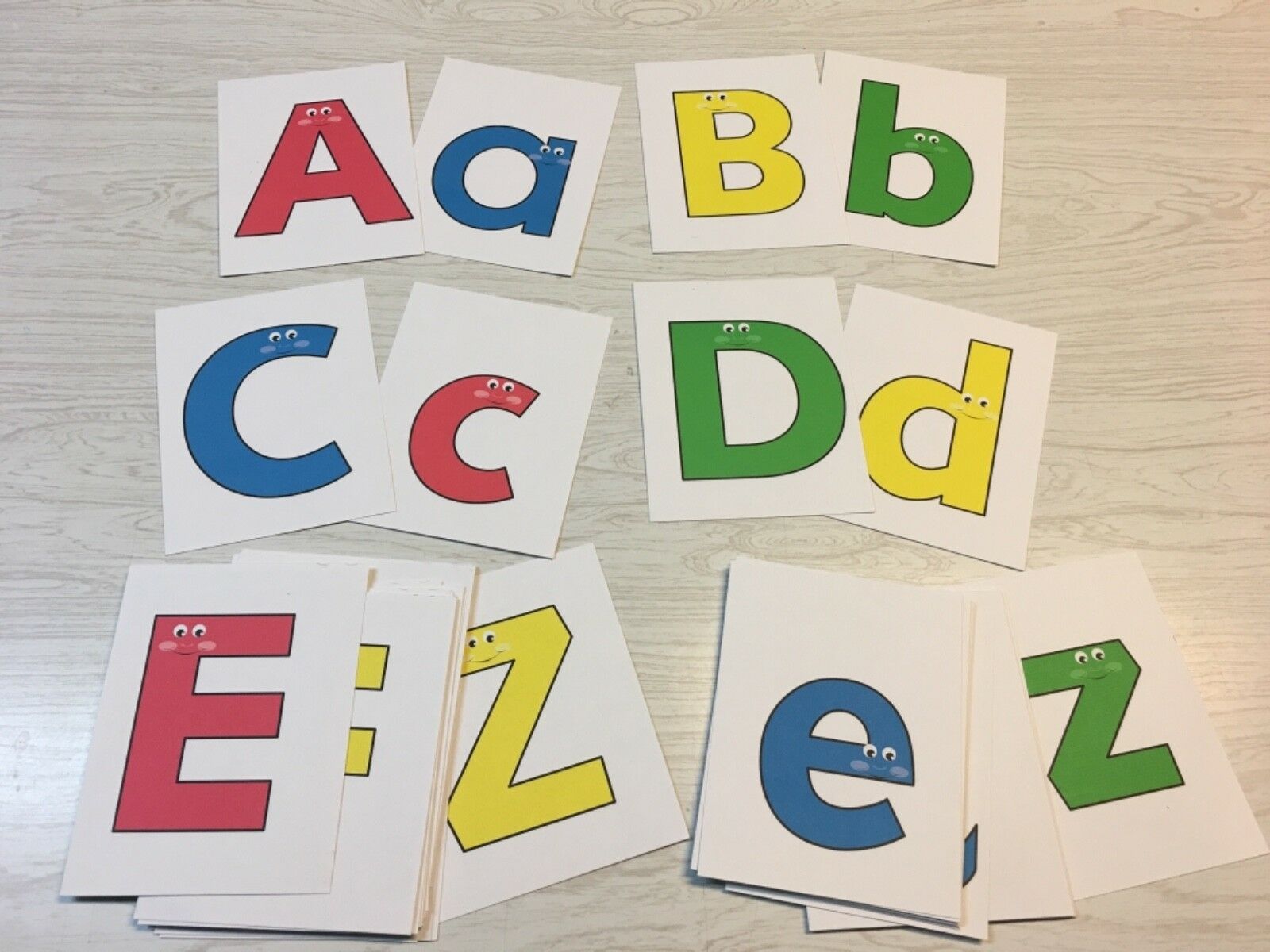 “Happy Pals“ Alphabet Flash Cards - 52 Alphabet card A-Z Uppercase ...