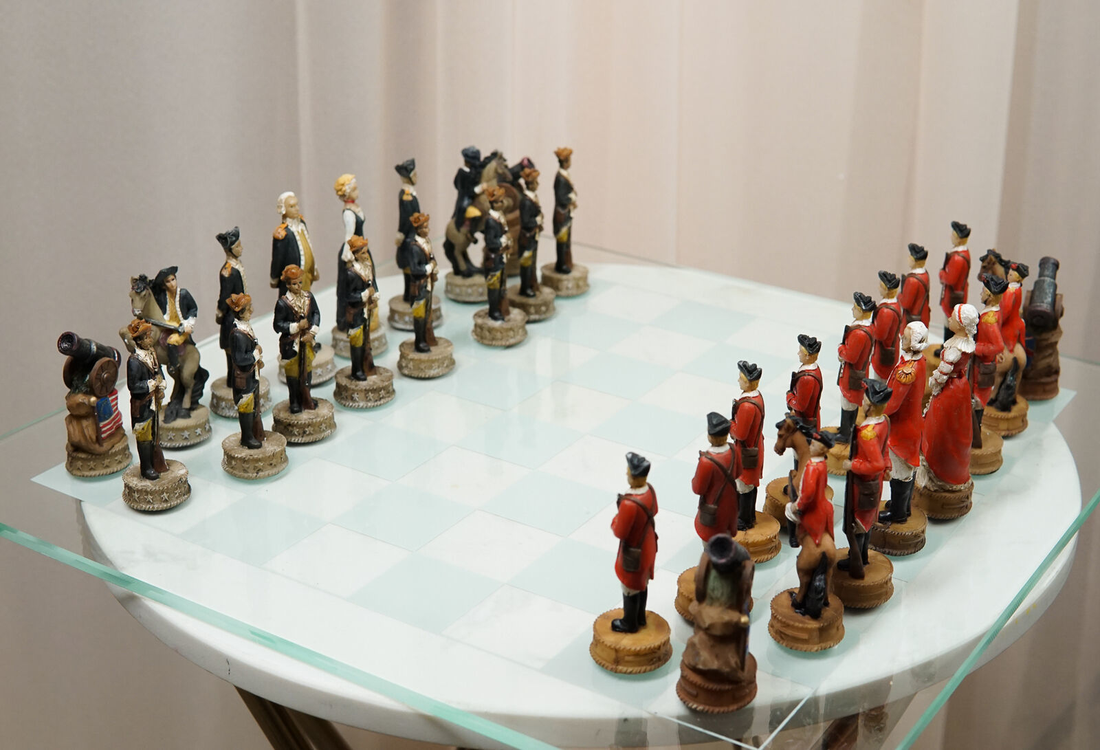 Ebros American Revolutionary War US Continental VS British Imperial Army Chess