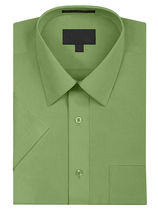 Men's Solid Color Regular Fit Button Up Premium Short Sleeve Dress Shirt image 3