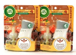 2 Packs Air Wick Limited Edition Vanilla & Caramel Scented Oil Refill & Warmer