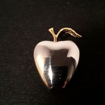LC Liz Claiborne Silver-tone Apple Brooch w/gold-tone stem - $15.99