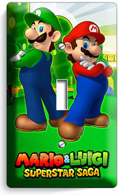 SUPER MARIO LUIGI BROTHERS 1 GANG LIGHT SWITCH WALL PLATES COVER GAME ROOM DECOR
