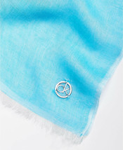 Calvin Klein Chambray Scarf Ocean Blue White Fringe Wrap Shawl 72&quot; NWT MR37 - $17.09