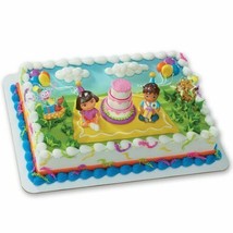Decopac Cake Topper Dora Birthday Celebration Diego and friends New in P... - $9.92