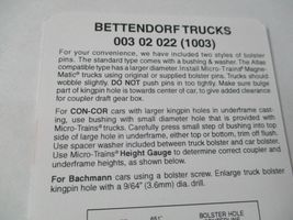 Micro-Trains Stock # 00302022 (1003) Bettendorf Trucks Medium Extension N-Scale image 3