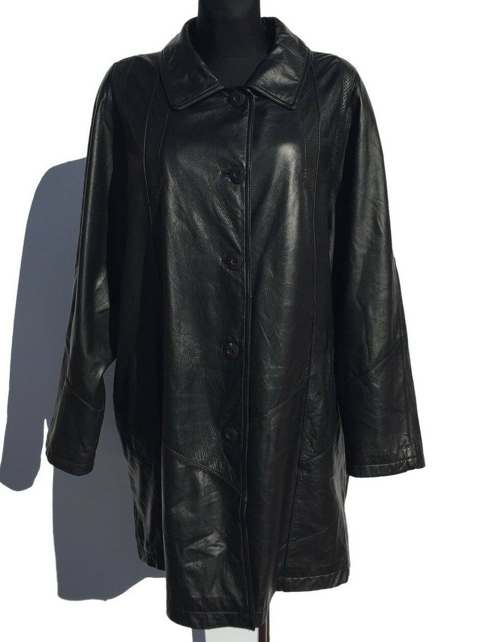 Vintage black Fabiani leather jacket Size 46 Coats & Jackets