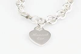 Tiffany & Co. Sterling Silver Blank Heart Tag Charm Bracelet 7.5" Engraved - $321.73