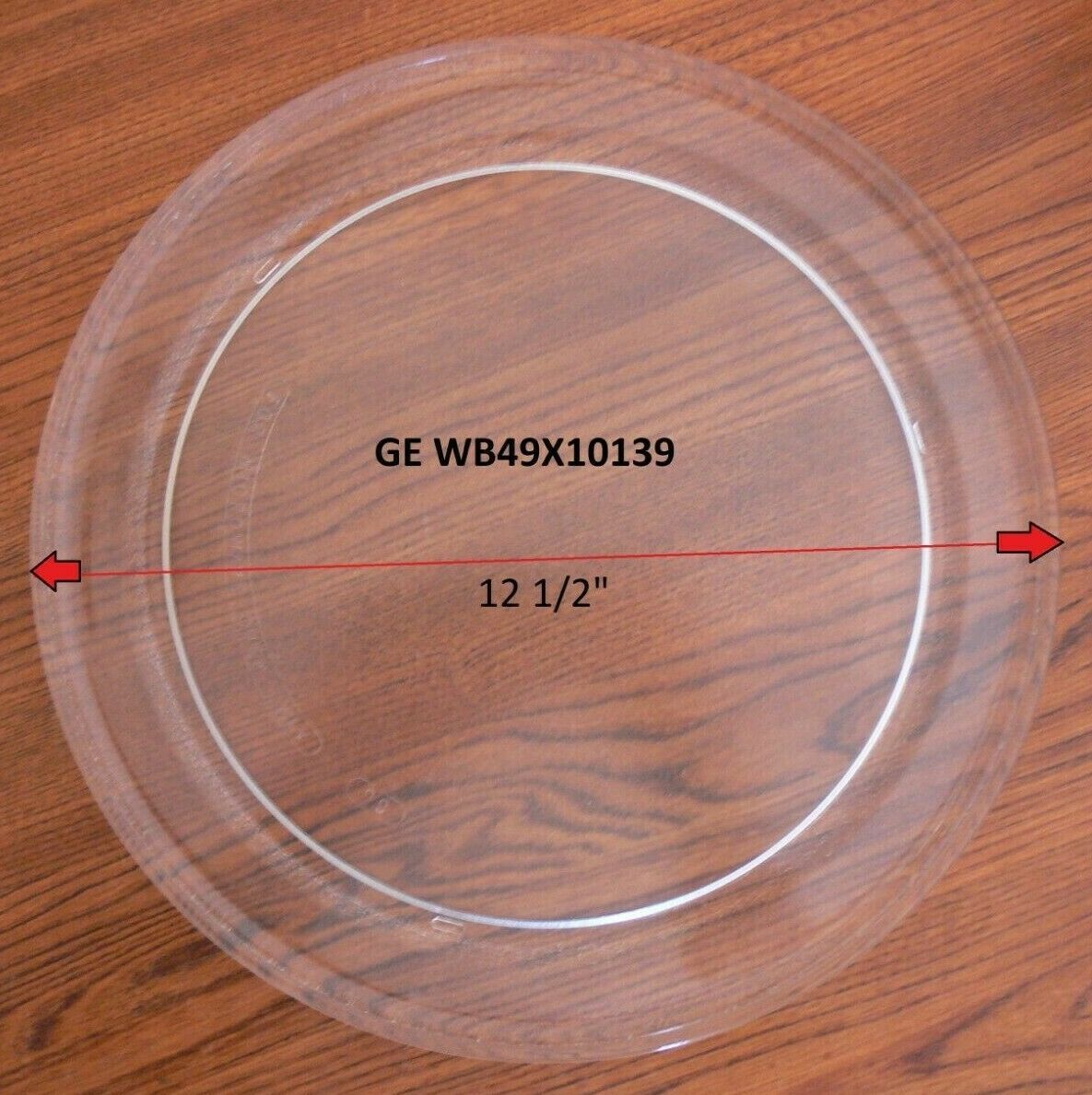 12 1/2" GE WB49X10139 MICROWAVE GLASS TURNTABLE PLATE / TRAY GENTLY