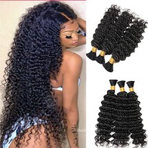 Deep Curly Human Hair Bulk for Braiding Remy Bulk Hair No Weft 1Piece/Order - $50.49+