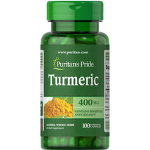 Puritan&#39;s Pride TURMERIC - 400 mg - 100 Capsules - ANTIOXIDANT BRAIN HEA... - $11.87