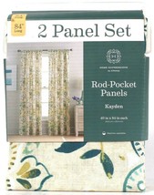 Home Expressions Kayden Spa 40" X 84" 2 Count Rod Pocket Panels Machine Wash