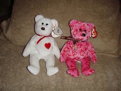 Ty Beanie Babies Heartley And Valentino - Retired