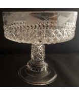 Ripley Or US Glass Mascotte Clear Cut Glass Compote No Lid Circa 1884 Ma... - $116.88