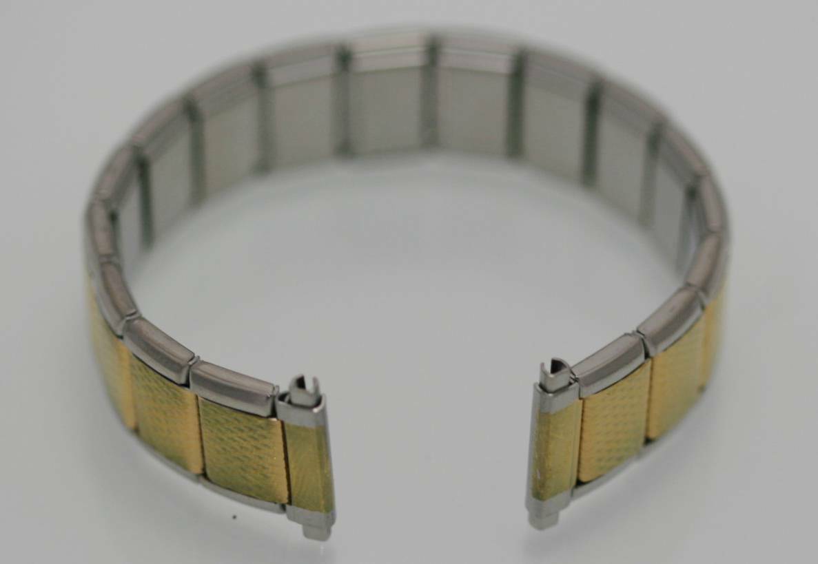 Fossil Stainless Gold Silver Stretch Replacement Watch Band 16 mm