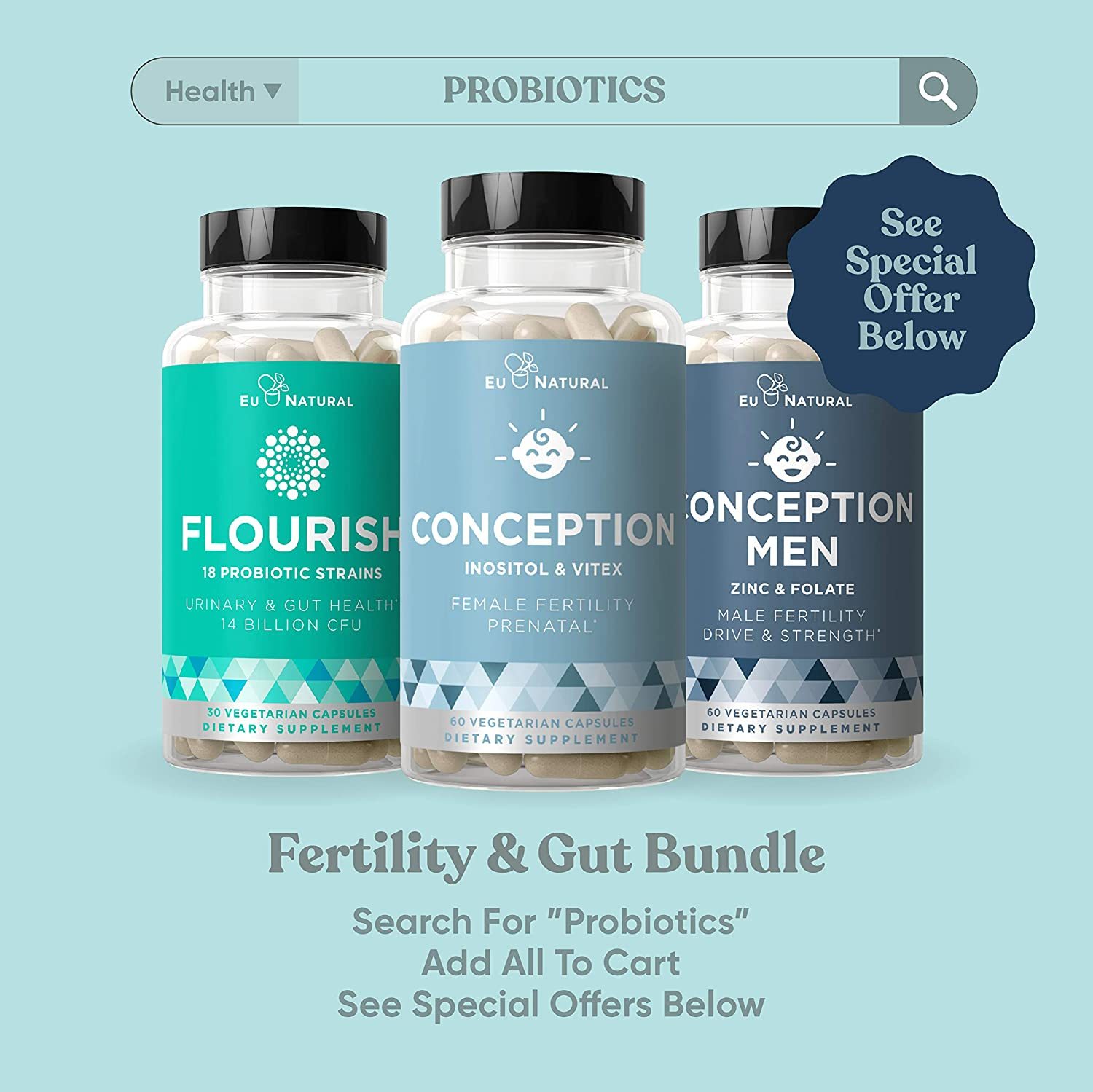 Conception Fertility Prenatal Vitamins 60 Vegetarian Soft Capsules