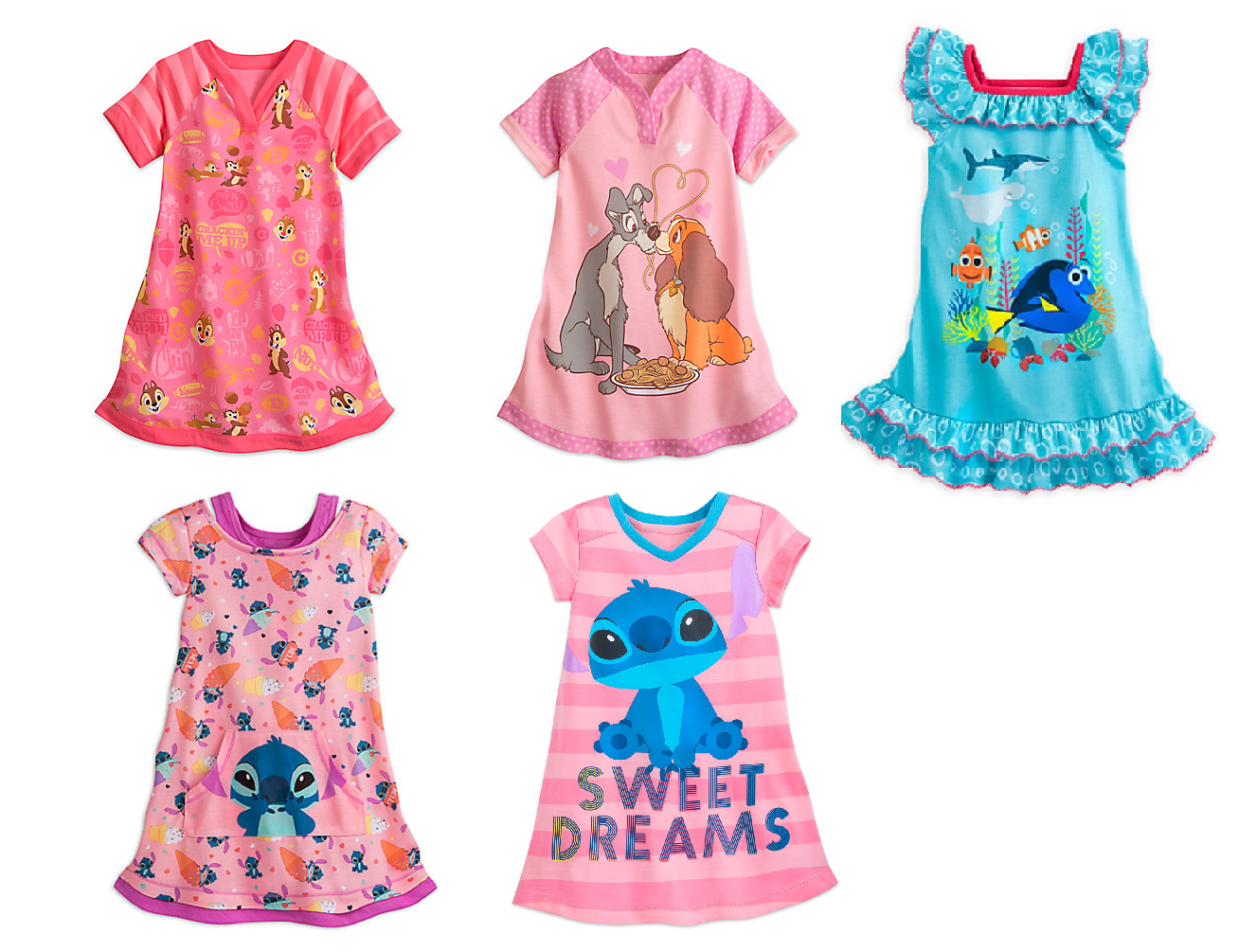 Disney Store Stitch Nightshirt Nightgown Girls Pink 2017 - Sleepwear