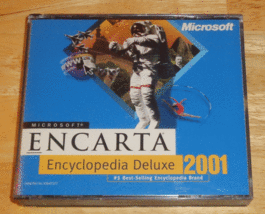 Microsoft Encarta Encyclopedia Deluxe 2001 PC CD-ROM Software with CD Key - $14.95