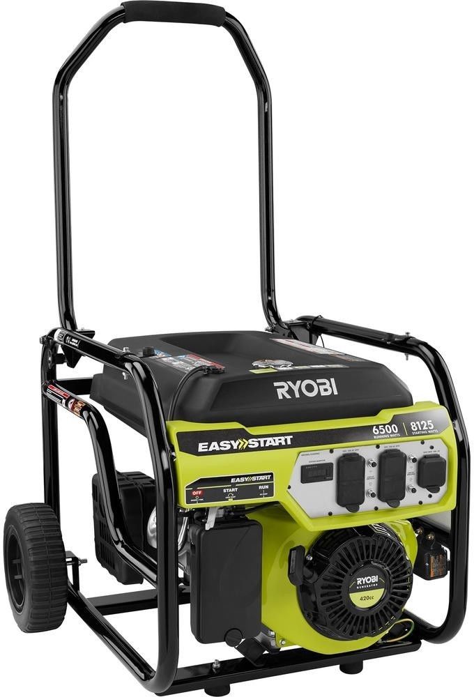 Ryobi Portable Generator 6,500Watt Gasoline Powered Shutdown Sensor