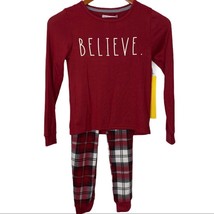 Rae Dunn Kids 6 Believe Christmas Plaid Pajamas Flannel Holiday Matching Family - $33.90