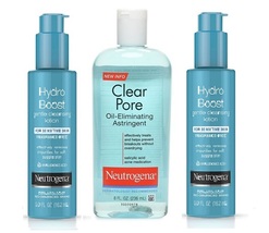 Neutrogena 3 Piece Set - Clear Pore Astringent & Hydro Boost Cleansing Lotion - $25.45