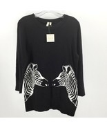 Madison Zebra Essential Black Pullover Sweater Size L - $39.99