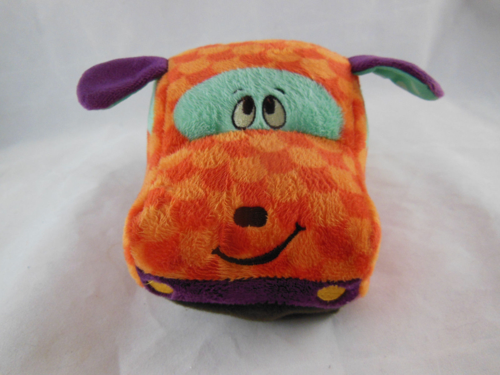 B.Toys B.You Plush 6" Car W Hook & Loop By Mybtoys Orange Red Aqua ...