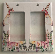 Unicorn Flower Light Switch Outlet Toggle & more Wall Cover Plate Home decor image 10