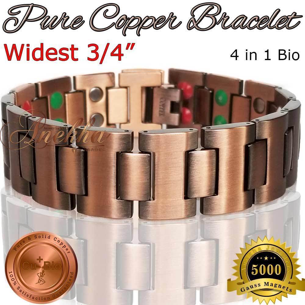 4IN1 CHUNKY PURE SOLID COPPER ARTHRITIS MAGNETIC THERAPY BRACELET FOR MEN PC03W