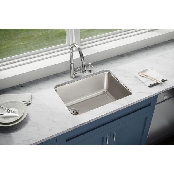 Elkay Undermount Kitchen Sink 25.5 in. Single Bowl Insulated Stainless