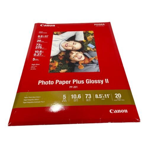 Primary image for Canon Pixma Photo Paper Plus Glossy II 8.5" x 11" 19 Sheets PP-201 inkjet