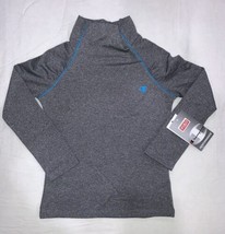 Champion Girl Cold Gear Mock Neck Long Sleeve Fleece Lined Thermal Gray/... - $14.99
