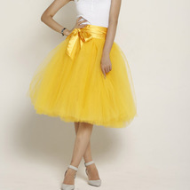 Navy White Tulle Midi Skirt Outfit 6-layered Party Puffy Tulle Skirt Plus Size image 8