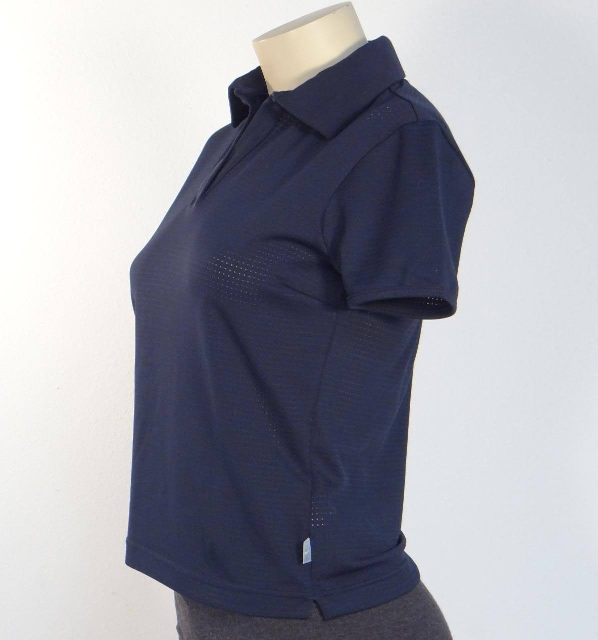 Nike Dri Fit Dark Blue Short Sleeve Stretch Athletic Shirt Womans Small