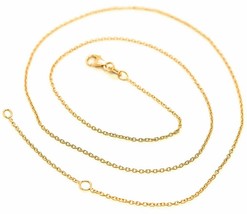 18K YELLOW GOLD CHAIN 1.0 MM ROLO ROUND CIRCLE LINK, 15.7 INCHES, MADE IN ITALY image 1