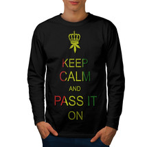 Keep Calm Weed Pot Rasta Tee On Rasta Smoke Men Long Sleeve T-shirt - $14.99